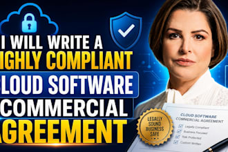 write a highly compliant cloud software commercial agreement