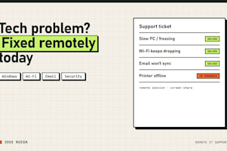 provide remote IT support and fix your windows PC or wifi problems
