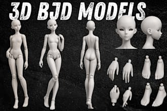 3d model bjd doll ball jointed toy articulated action figure stl for 3d printing