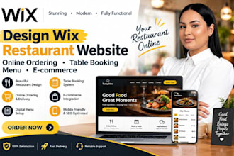 design wix restaurant website online ordering booking menu ecommerce website