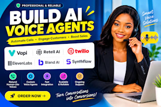 build ai voice agents with vapi,retell ai,twilio,elevenlabs,bland ai,synthflow