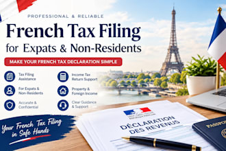 handle french tax filing for expats and non residents,income tax ,tax return vat
