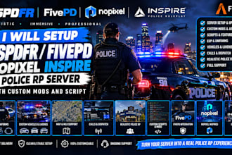 setup lspdfr fivepd nopixel inspire police rp server with custom mods and script