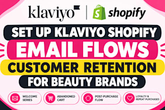 set up klaviyo shopify email flows customer retention for beauty cosmetic brand