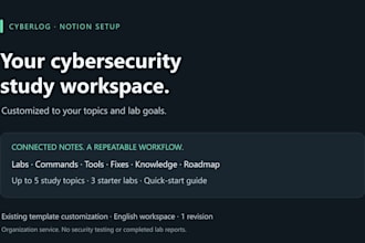 customize a notion workspace for your cybersecurity studies