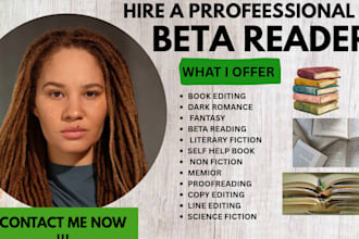 beta read and edit your fiction, fantasy, thriller, nonfiction, self help memoir