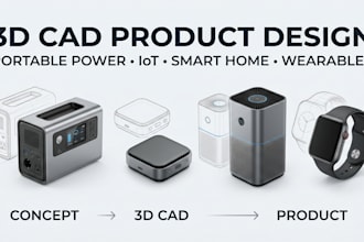 3d cad product design for portable power device  iot home appliance and wearable