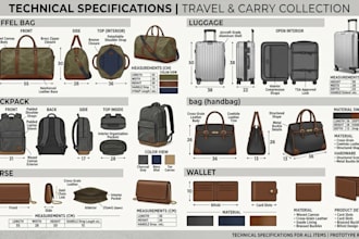 design bag, purse, wallet, duffel bag, backpack and luggage for production ready