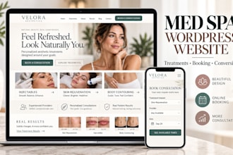 design med spa website in wordpress with booking and treatment conversion pages