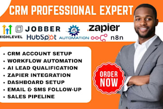 setup hubspot crm automation gohiglevel jobber werkflows n8n zapier integration