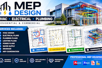 do mep design, hvac, electrical and plumbing drawings