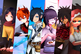 draw your oc or any character in stylized anime style