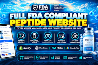 fda compliant peptide website vial label meta ads payment processing age gate