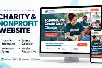 design charity website nonprofit ngo, donation website and fundraising website