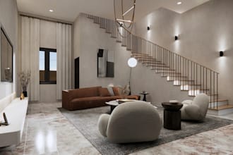 design 3d staircase, 3d rendering and visualization for modern interiors