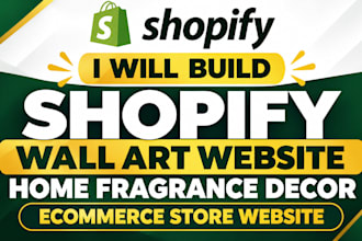 design shopify wall art website home fragrance decor ecommerce store website