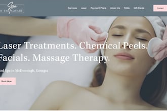 build squarespace esthetician website facial skincare website studio booking sit