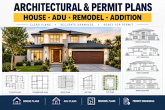 architectural permit plans adu house plans civil permit mep design tx fl ca