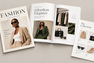 fashion lookbooks, product booklets magazine design and editorial layouts