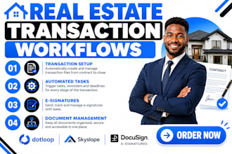 setup real estate transaction workflows dotloop skyslope docusign esignatures