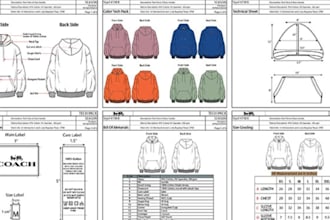 create clothing tech pack garment apparel tech pack for fashion production files