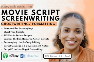 write movie script feature film script screenplay screenwriting novel adaptation
