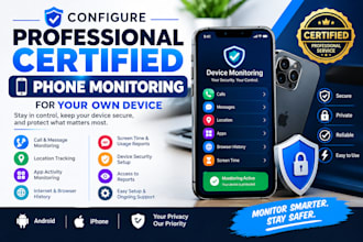 configure professional certified, phone monitoring for your own device