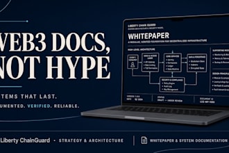 write blockchain strategy, architecture, or web3 documentation