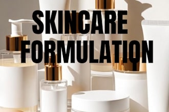 formulate skincare product, creams, serums, lotons and cosmetic formulas