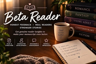be your beta reader and provide honest reader feedback