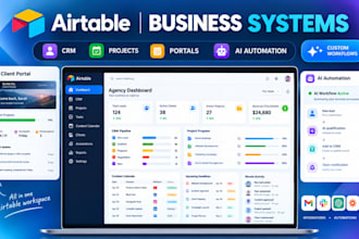 build airtable agency CRM project management content calendar ai automation