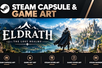 design steam capsule art steam game art game key art cover art banner steam art