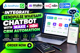 integrate sendpulse whatsapp chatbot with make n8n CRM automation