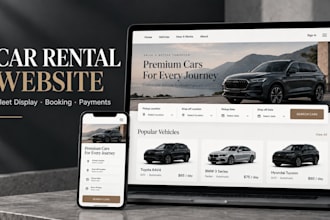 build car rental website with booking system, vehicle listings and payments