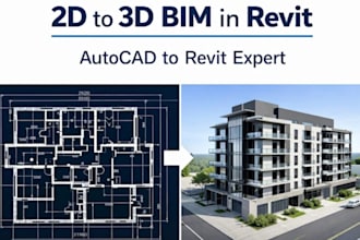 create architectural design, 3d bim modeling with revit and scan to bim