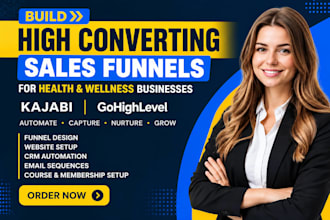 do converting health wellness kajabi CRM automation sales funnel gohighlevel