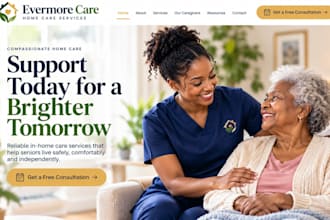 design wix senior elderly care website home care agency assisted living website