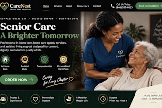 design wix senior elderly care website home care agency assisted living website