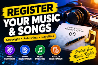 register your music, songs, copyright and publishing for royalty protection