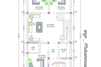 draw 2d floor plan, house plan, autocad drafting