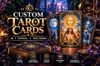 design custom tarot cards, tarot deck and mystical card artwork