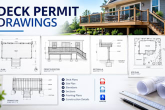 create deck permit drawings, deck plans and city permit blueprints