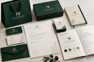 design a complete brand identity with packaging and stationery kit