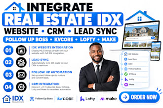 integrate real estate idx website CRM lead sync follow up boss kvcore lofty make