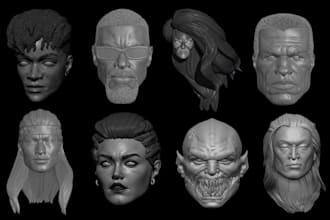 sculpt 3d head model from photo 2d image for action figure head bust 3d printing