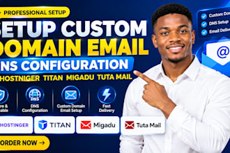setup custom domain email dns configuration on hostinger titan migadu tuta mail