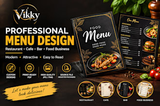 design a modern restaurant menu food menu cafe menu digital menu