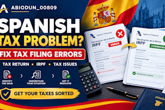 fix spanish tax filing errors, tax issues and spain tax return problems