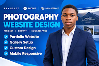 design pixieset website showit squarespace photography portfolio website design