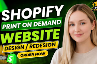 design shopify print on demand store, esty pod store, or shopify website